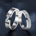 Sterling Silver Moissanite Couple's Rings, Minimalist Wedding Proposal Bands-0-0