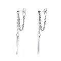wholesale S925 Sterling Silver Trendy Hip-hop Street Style Layered Chain Tassel Drop Earrings-0-4