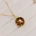 wholesale S925 silver plated with 14k gold, natural smoky quartz Japanese-style spring cute cat necklace by Duli Jewelry-0-1