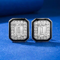wholesale S925 Sterling Silver New European and American Emerald 5*7 Rectangle Stud Earrings for Women, Hot Sale on AliExpress and Wish-0-1