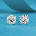 wholesale S925 Sterling Silver AliExpress Cross-Border Classic 1-Carat Round Stud Earrings Fashion Statement-0-2