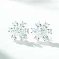 Sterling Silver Necklace with Flower Pendant and Zircon Chain-0-10