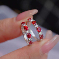 wholesale S925 Sterling Silver Red Elk Full Body French Light Luxury Statement Ring with Row Diamonds, Versatile for Daily Wear, Gift, Commute, Women-BZ0349-White Gold US Size 8