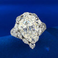 wholesale Metal material first, Mu Jing Jewelry European and American imported high-carbon diamond simulated diamond white G color 10*14mm large pear-shaped teardrop ring-0-5
