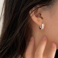 wholesale S925 Sterling Silver U-Shaped Oval Earrings for Women, Small and Fashionable, Minimalist Dangle Earrings, High-End Feel, New Release-0-3