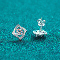 S925 Sterling Silver Moissanite Geometric Swirl Earrings, Minimalist Daily Gift-0-1