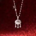 wholesale 999 Silver Chinese Style Fu Character Peace Lock Necklace, Light Luxury High-End Elegant Women's Necklace Y00679-0-1