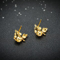 wholesale S925 Sterling Silver Red Elk Full Body Small Original Design Maple Leaf Ear Studs Fashion Retro Unique Earrings for Commuting Women-0-3