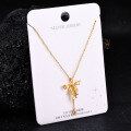 S925 Sterling Silver K Gold Pendant Necklace with Gourd and Plain Pi-0-47