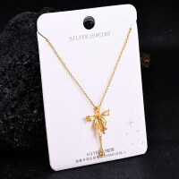 S925 Sterling Silver K Gold Pendant Necklace with Gourd and Plain Pi-S925 Sterling Silver YD2-0077QJ 925 Silver