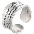 wholesale S925 Silver Unisex Wide-edge Open Adjustable Statement Ring With A Wavy Letter Design And Retro Hip-hop Style-0-0