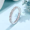 wholesale S925 Sterling Silver Plated 18K Gold Full Pavé Snake Bone Stackable Ring with Moissanite, Designer Women's Ring-0-0
