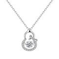 wholesale S925 Sterling Silver Maker's Agile Gourd Necklace for Women with a Beating Heart, Minimalist and Luxurious Small Design Collarbone Chain-0-4