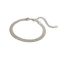 wholesale Sterling Silver Flash Plain Chain Best Friend Silver Bracelet Ins Niche Design Vintage Stackable Wide Bracelet Jewelry-0-4