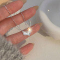 wholesale S925 Sterling Silver Crushed Ice Heart Necklace for Women, Korean Spring and Summer New Style, Internet Celebrity Scale Collarbone Chain-0-0