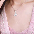 wholesale 925 Sterling Silver with Zircon Butterfly Pendant Necklace, Light Luxury Fashion Versatile Elegant Advanced Sparkling Necklace-0-3
