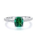wholesale S925 Sterling Silver New High-Carbon Emerald Green Diamond Ring for Women, Elegant and Skin-Brightening-0-5