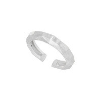 wholesale S925 Sterling Silver Multi-Facet Cut Diamond Brushed Ring Women's Aloof Style Niche Minimalist Ins Simple Silver Band-Silver [Swimming] [No. 16/Adjustable] &gt; Opening adjustable