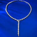 wholesale Metal S925 Silver, Fully Paved with Diamonds Snake-shaped High-end Personalized Necklace for Women, Collarbone Chain-0-2