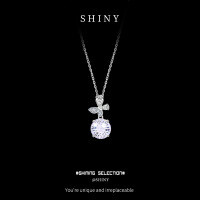 Sterling Silver Butterfly Firework Cut Zircon Necklace, Minimalist Luxury Collarbone Chain-S925 Sterling Silver Fireworks Cut White Zircon  925 Silver