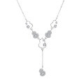wholesale S925 Sterling Silver Tassel Gourd Pendant Women's Necklace High-End Design Niche Luxury Collarbone Chain Live Streaming Hot Seller-0-4