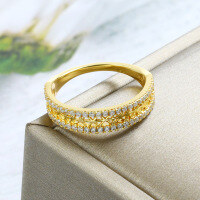 wholesale 925 Silver Korean Style Jewelry Snowflake Double Layer Shining Zircon Ring, Minimalist Hollow Star-shaped Ring-Hollow Rice-Character Zirconia Ring Size 12