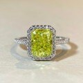 S925 Sterling Silver 7x9mm Radiant Cut High-Carbon Zircon Ring for Women, Direct from Manufacturer-0-3