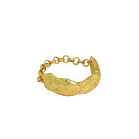 wholesale S925 Sterling Silver Korean Style Personalized Silver Ring Ins Minimalist Niche Simple Textured Chain Ring for Women-18K Gold No. 13