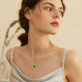 S925 Silver Oval Emerald-Cut Flashing Pendant Necklace, Cross-Border Bestseller-0-0