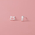 wholesale S925 Sterling Silver Fresh Sweet Ins Style Niche Design Exquisite Cat Fishbone Ear Studs M06295-0-2