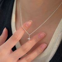 wholesale S925 Sterling Silver Four Full Star Necklace for Women, Minimalist and Fashionable Small Star Collarbone Chain Necklace, New Collection Trendy-Sterling silver