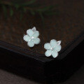 wholesale S925 Sterling Silver Fresh and Sweet Ins Style Designed Synthetic Five-Petal Flower Ear Studs M06669-0-3