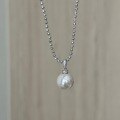 wholesale S925 Sterling Silver Flash Bead Chain Retro Small Light Bulb Strong Light Round Pearl Necklace Niche Design High-End Sense Sweater Chain-0-5