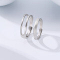 wholesale S925 Sterling Silver Couple Rings, Unique and Minimalist Matching Design for Men and Women, Valentine's Day Gift Pair-0-1