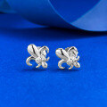 wholesale S925 silver jewelry live-streaming new style brushed smooth iris flower earrings, fashionable, luxurious, and versatile-0-2