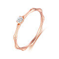 wholesale 18K Gold Bamboo Knot with Lab-Grown Diamonds Rose Gold Melee Diamond Chinese Style K Gold Ring Irregular High Quality-0-3
