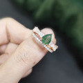 wholesale 925 Sterling Silver, Small Niche Design Stackable Natural Moss Agate Ring Fashion Gemstone Set Ring Non-Tarnish-0-4