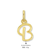 wholesale 925 Sterling Silver Irregular English Letter Pendant Ins Necklace For Women-B-Single Pendant/Gold