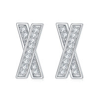 wholesale S925 Sterling Silver Zircon Lady Earrings, Wholesale European and American Style Heart-Shaped Earrings, High-End Elegant Silver Earrings-TLED087 925 silver