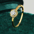 18K Gold Plated S925 Silver Moissanite Luxury Round Ring for Women-0-0