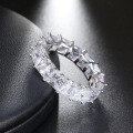 wholesale S925 Sterling Silver 5mm Square Full Zircon Ring Rings Ins Unisex Cross-Border Bestseller-0-4