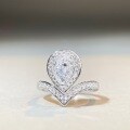 wholesale S925 Sterling Silver Ring Women Ice Flower Cut High Carbon Diamond Ring Teardrop Personality European and American Style Zircon Ring-0-1