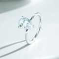 18K Gold Plated S925 Silver D Color Moissanite Water Drop Ring-0-2