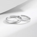 wholesale 925 Sterling Silver Twin Knot Couple Rings, Men and Women Small Unique Design Sense Light Luxury Open-Ended Matching Rings for 520 Gift for Girlfriend-0-1
