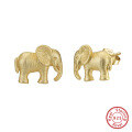 wholesale S925 sterling silver unique small elephant stud earrings, new simple and cute animal earrings wholesale and dropshipping-0-6