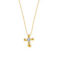 Sterling Silver Cross Pendant Necklace with Moissanite, Fashion Jewelry-0-3