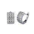 wholesale Metal: S925 Silver, European and American New Style High Carbon Diamond Three-Row Diamond Ear Clasp, Trendy and Stylish Cross-Border Design-0-4