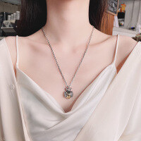 wholesale S925 Sterling Silver French Retro Creative Unique 3D Crown with Heart and Wings DIY Versatile Pendant-129PM/single pendant about 10.1g