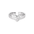 wholesale S925 Sterling Silver 194 Carved Mirror Heart Ring Women High-end Sense Small Ins Original Broken Design Silver Ring-0-4