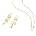 18K Rose Gold Plated Clover Mother-of-Pearl Necklace Set-0-3